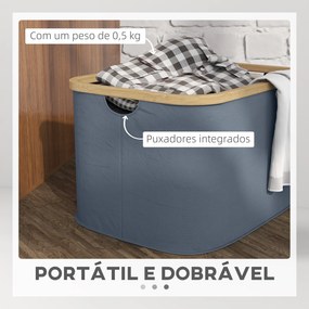 HOMCOM Cesto para Roupa Dobrável Cesto para Roupa Suja 36 L com Pega p