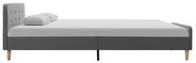 Estrutura de cama em tecido 120x200 cm cinzento-claro