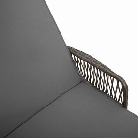 Espreguiçadeira Cinza e cinza escuro Vime PE 157 x 55 x 92 cm