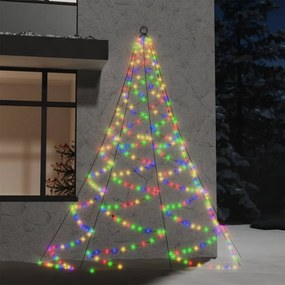328643 vidaXL Árvore de Natal parede 260 luzes LED 3 m int/ext colorido