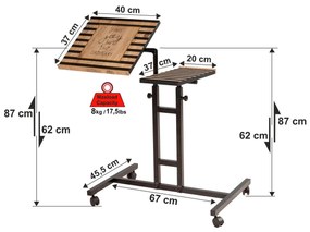 Secretária Ajustável para Portátil Glen – Atlantic Pine – 67 cm x 87 c