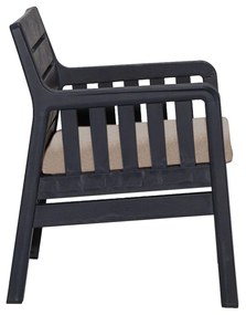 Conjunto de Jardim Antracite – 2 Sofás de 1 Lugar e Mesa de Centro – D