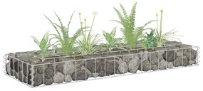 vidaXL Canteiro elevado/cesto gabião 90x30x10 cm aço galvanizado