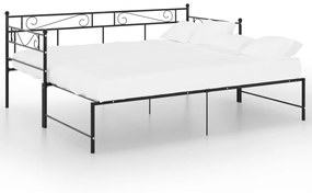 Estrutura sofá-cama de puxar 90x200 cm metal preto