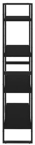 Estante com 4 prateleiras 80x30x140 cm derivados madeira preto
