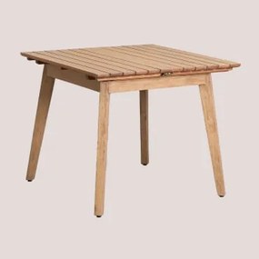 Mesa De Jardim 90-150x90 Cm Extensível Em Madeira De Eucalipto Naele Madeira Natural - Sklum