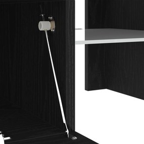 Rack de TV vidaXL com Luzes LED Carvalho Preto 120x35x40 cm