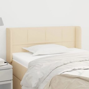 Cabeceira de cama c/ abas tecido 103x16x78/88 cm creme