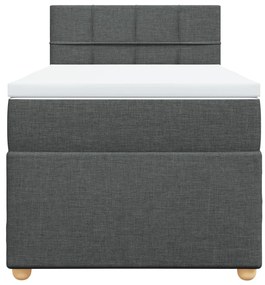Cama com molas/colchão 90x190 cm tecido cinza-escuro