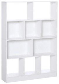 HOMCOM Estante de 4 níveis com 10 compartimentos Prateleiras de armazenamento multiuso 100x23,8x140 cm Branco | Aosom Portugal