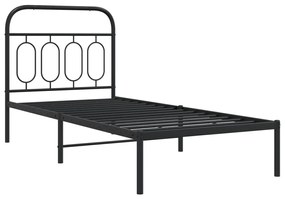 Estrutura de cama com cabeceira 90x190 cm metal preto