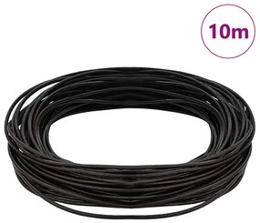 vidaXL Corda de Couro Marrom Escuro Ø1 mm x 10 m Couro