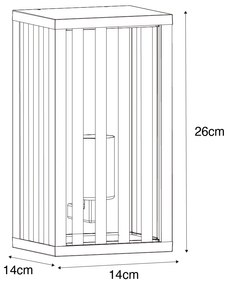 Candeeiro de parede exterior moderno preto com vidro fumê 26 cm IP44 - Dijon Moderno