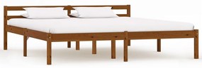 Estrutura de cama 180x200 cm madeira pinho maciço castanho mel