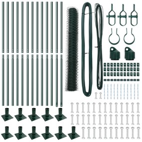 Conjunto de Cercas Conjunto de 2 Verde Floresta Aço 25 x 1 m