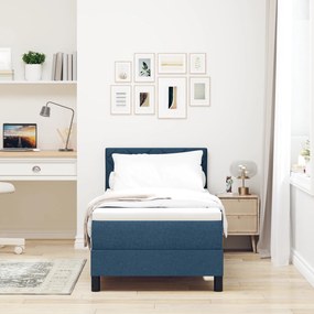 Cama Box Spring com Colchão Azul 80x200 cm Tecido