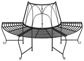 Banco para árvore semicircular Ø159 cm aço preto