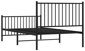 Estrutura de cama com cabeceira e pés 100x190 cm metal preto