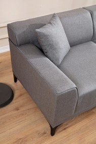Sofá de Canto Petra – Cinzento Claro – 145 x 250 cm