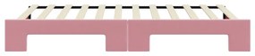 Sofá-cama com gavetão 90x200 cm veludo rosa