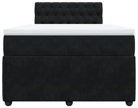 Cama boxspring com colchão 120x190 cm veludo preto