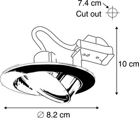 Conjunto de 6 focos embutidos modernos brancos inclináveis GU10 50mm - Edu