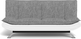 Sofá-cama Norsica 228, Branco, Cinzento claro, 91x196x98cm, 42 kg, Pernas: Metal, Parcialmente montado, Madeira: Pinheiro