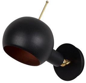 Candeeiro de Parede Sivani – Preto e Cobre – 15 x 23 x 25 cm