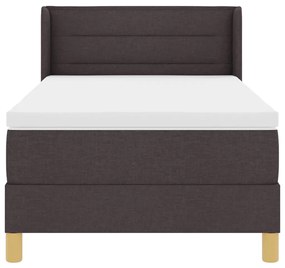 Cama Box Marrom Escuro e Branco 100 x 200 cm tecido
