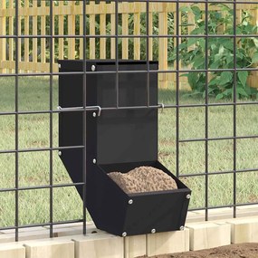 vidaXL Comedouro para Coelhos Preto 12,5 x 26 x 28,5 cm