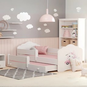 Cama infantil dupla gato branca 160x80 - colchão e estrado incluído