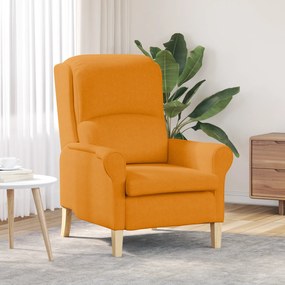 Poltrona Moderna Amarela Escura Tecido Grande Ergonómica