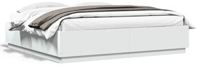 Estrutura de cama 200x200 cm derivados de madeira branco