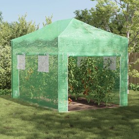 vidaXL Estufa de Jardim Pop-Up - Verde - 410x280x315 cm - Aço