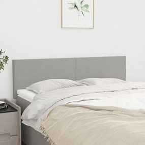 345784 vidaXL Cabeceiras cinzento-claro 144x5x78/88 cm tecido