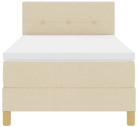 Cama Box com Colchão &amp; LED Creme 90x200 cm Tecido