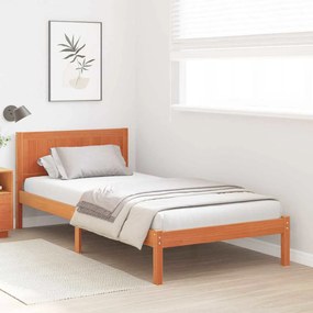 Estrutura de Cama Castanho Encerada Castanho Encerado