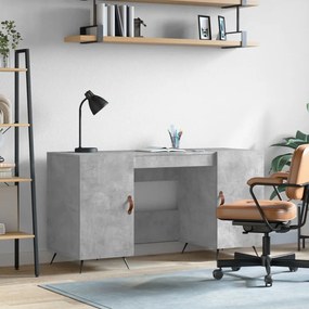 vidaXL Secretária 140x50x75 cm derivados de madeira cinza cimento