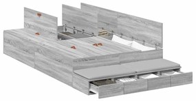 Cama com Arrumação Cinza Sonoma 120x190 cm