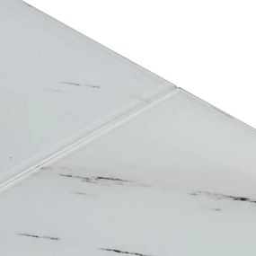 Mesa de centro aço inoxidável e vidro temperado prateado