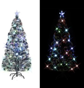 242428 vidaXL Árvore de Natal pré-iluminada c/ suporte 210 cm fibra ótica