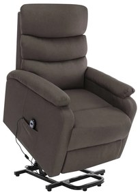 vidaXL Poltrona de massagens tecido cinzento-acastanhado