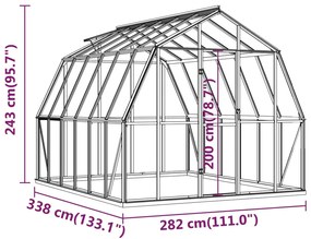 Estufa GreenHouse com Base - 9,53 m² - Estrutura em Aluminio e Aço