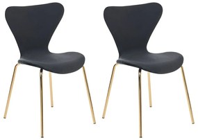 Conjunto de 2 cadeiras de jantar em veludo preto e dourado BOONVILLE Beliani