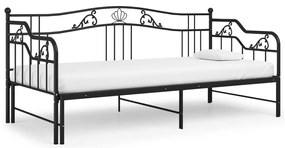 Estrutura sofá-cama de puxar 90x200 cm metal preto