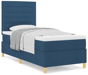 Cama com Box Spring Azul 90x200 cm Tecido