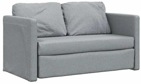 Sofá-cama sem pés 112x174x55 cm tecido cinzento-claro