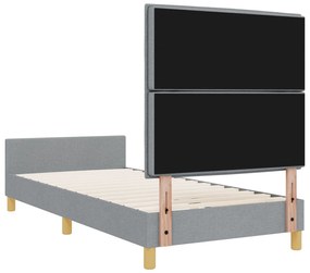 Cama vidaXL Cinza Claro 90x200 cm Tecido