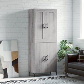 vidaXL Armário alto 69,5x34x180 cm derivados de madeira sonoma cinza