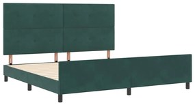 Estrutura de Cama vidaXL Verde Escuro 200x200 cm Veludo